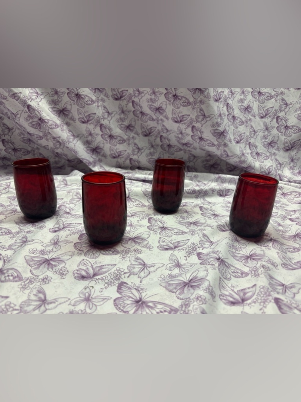 📍Vintage Anchor Hocking Royal Ruby Red Tumbler Glasses - Picture 1 of 3